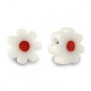 Millefiori kralen bloem 5-6x3mm - White